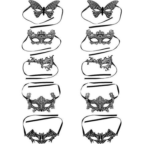 Lot de 10 masques d'Halloween pour décorations d'Halloween (1/3)