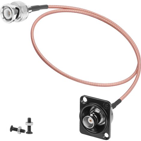 Câble court BNC 50 Ω - Connecteur HF - 50 ohms - Connecteur BNC mâle vers femelle - Antenne coaxiale RG316 - Adaptateur de câble d'extension pour GPS extérieur - 50 cm (1/5)