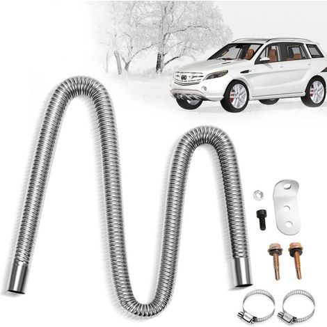 SWANEW Tubo di scarico da 120 cm per generatore di corrente – Tubo di scarico in acciaio inox (25 mm) con quattro morsetti in acciaio inox per riscaldamento diesel (1/5)