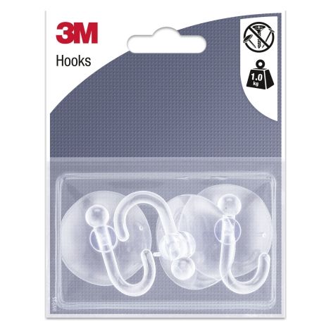 3M⢠Gancho Ventosa Transparente (3 ganchos)
Los ganchos y clips reposicionables de 3M⢠están diseñados para tareas especÃficas y para facilita
