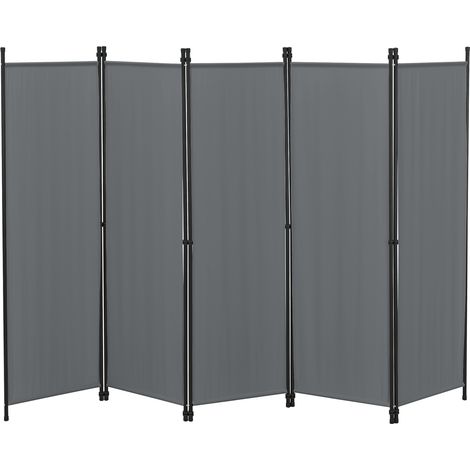 Raumteiler Huesca 5-teilig 250x171 cm Dunkelgrau en.casa