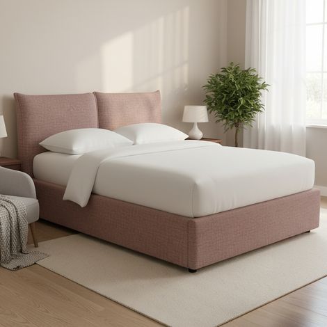 Cama Matrimonial Uckfield, Desenfundable, Hecha en Italia, Rosa Antiguo (1/4)