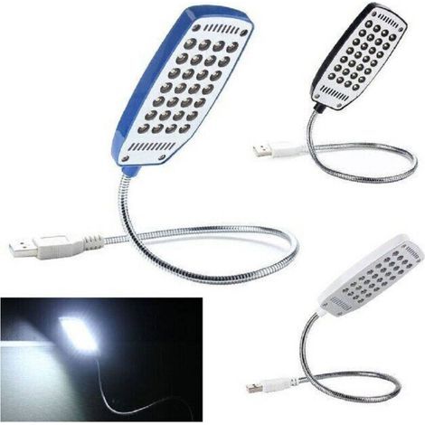 Mini Lampe Flexible Usb Lumière Blanche 28 Led 1,5 W Pour Ordinateur Portable Lecture Led-828 (1/2)