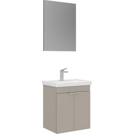 Waschtisch-Set mit Spiegel (2-teilig) "Desna 50" – 50 x 38 x 58 cm – Sand (1/3)