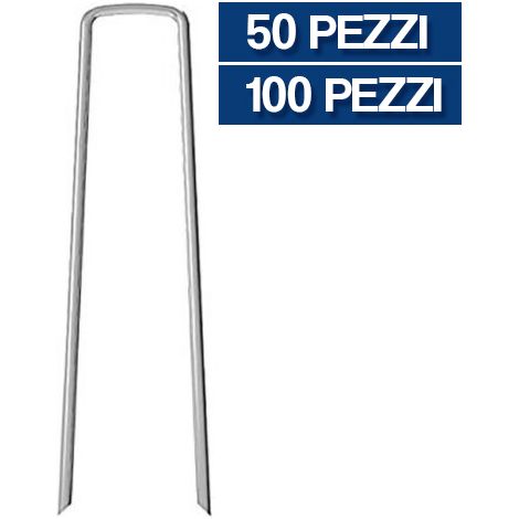 PICCHETTO PICCHETTI PER FISSAGGIO TELI PACCIAMATURA TERRENO 25743V MM 130X30 PZ 50 (25743) (1/3)