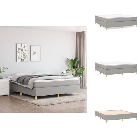 Boxspringbett mit Matratze Hellgrau 180x200 cm Stoff - Boxspringbett - Doppelbett - Bettenrahmen - Matratze - Matratzenauflage (1/5)