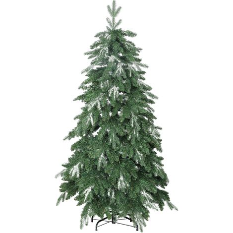 Sapin 150 cm effet neige avec pied en acier et base pliable, montage rapide, décoration intérieure design sobre pour Noël pratique et facile à installer