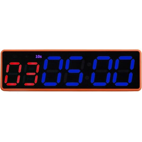 Grande horloge LED numérique surdimensionnée Mini minuterie d'entraînement de gymnastique Portable, minuterie d'intervalle, rechargeable, horloge numérique LED, compte à rebours/haut, affichage Ultra- (1/5)