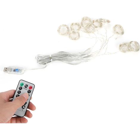 Guirlande Lumineuse 300 LED 3x3m USB avec Télécommande pour Décoration de Mariage et Fête - Blanc Chaud (1/5)