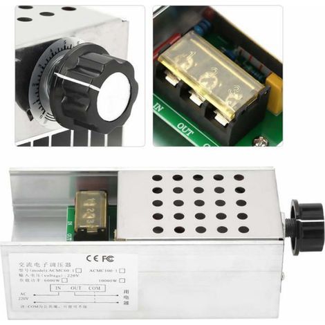 Régulateur de Tension 6000W 220V, Module SCR Haute Puissance avec Dissipateur Thermique, Contrôle Continu Vi MANCHE PORTE-ELECTRODE (1/5)