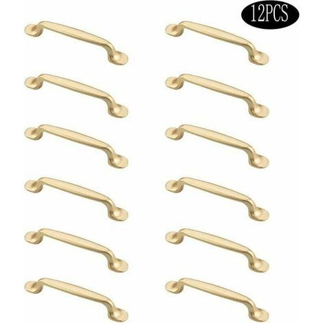 12 pièces poignée de meuble en or, poignée d'armoire de cuisine en or, poignées de tiroir, poignées de tiroir de chambre à coucher, poignées d'armoire de cuisine en or, meubles en or (1/3)