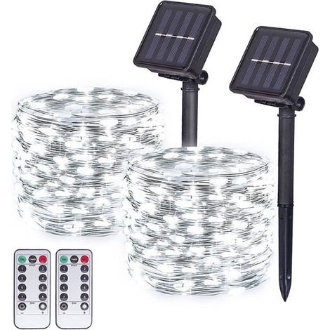 Guirlande lumineuse - Solaire - 200 LED - 20m - Étanche - Télécommande (1/4)