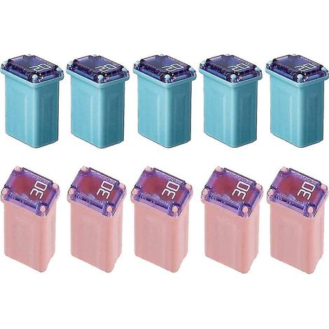 Lot de 10 fusibles miniatures 20 A/30 A, type FMM MCASE, fusibles FMM Maxi (« à fusion lente »). (1/5)