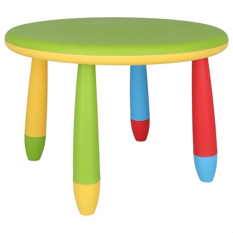 Mueblear 90048 - Tavolo rotondo per bambini, in plastica, 30 x 15 x 48 cm verde (1/5)