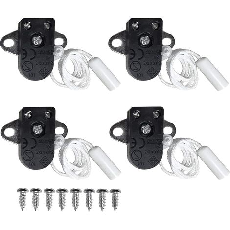 4 Pack Mini Interrupteur à Tirette Lnterrupteur à Tirette Avec Enclenchement Marche-arrêt Manuel - 2 A, 250 V CA/Noir (1/3)