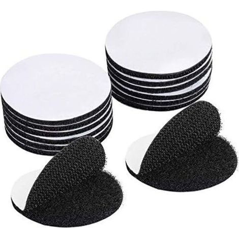 [JAMAIS UTILISÉ] 15 Pièces Noir Scratch Autocollant Double Face,Bande Auto-Adhésif, Adhesif Double Face Extra Fort, Rond (5 x 5cm).. (1/4)