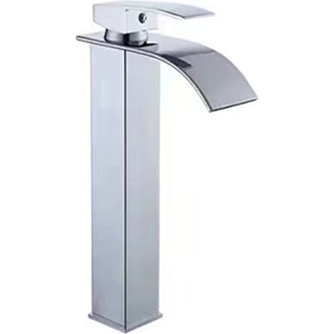 Waschtischarmatur, Wasserfallarmatur, Badarmatur mit Ausziehbrause, Chrom