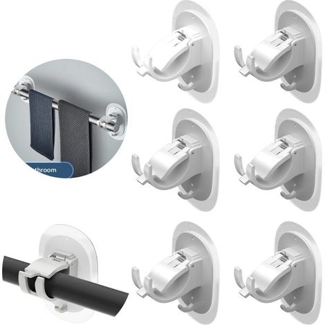 6x Gardinenhalter Ohne Bohren – Selbstklebende Vorhangstange Halter
