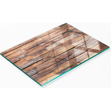 Tagliere e vassoio decorativo in vetro con parete in legno 80x52 cm (1/5)
