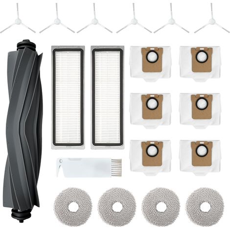 Zubehör kompatibel mit Xiaomi X20+ /X10+, Ersatzteile Zubehörset kompatibel Dreame L10s Ultra /L10 Ultra /L10 Prime /L10s Pro Gen 2 Saugroboter Hauptbürste Filter Staubbeutel Wischtücher Seitenbürsten (1/5)