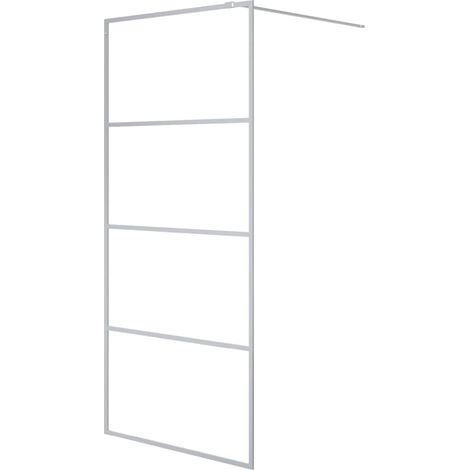 Maison Exclusive - Parete Doccia Walk in Argento 90x195 cm Vetro Trasparente ESG
