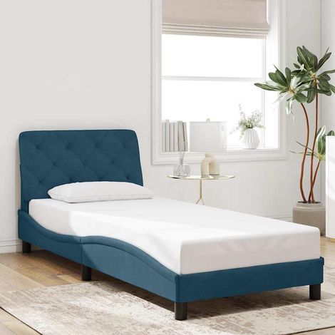 Bettgestell ohne Matratze Blau 80x200 cm Samt (1/5)