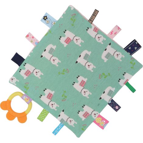 Couverture bébé douce et confortable, apaisante, sensorielle, moelleuse, avec des étiquettes colorées, inodore, idéale pour la phase de poussée dentaire des bébés et des nouveau-nés, Type 2. (1/5)