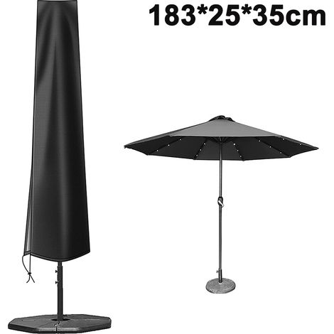 Funda para sombrilla, cordón elástico, tela Oxford 210D, impermeable, para patio exterior. (1/5)