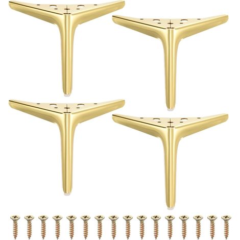 Lot de 4 pieds de meubles triangulaires en métal de 15 cm, pieds de meubles robustes de rechange pour commode, lit, table, armoire, canapé (1/5)