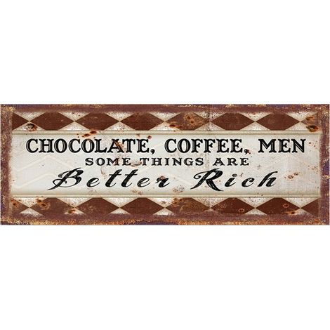 Plaque décorative murale avec texte panneau en fer coloris marron et noir 36 x 13 cm - PANGIVO