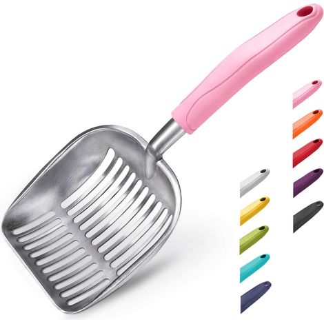 Cat Litter Scoop, Aluminum Alloy Sieve, Deep Metal Scoop, Long Handle, Dog Poop Sieve, Dog Poop Lifter Durable Heavy Duty for Litter Tray (1/5)