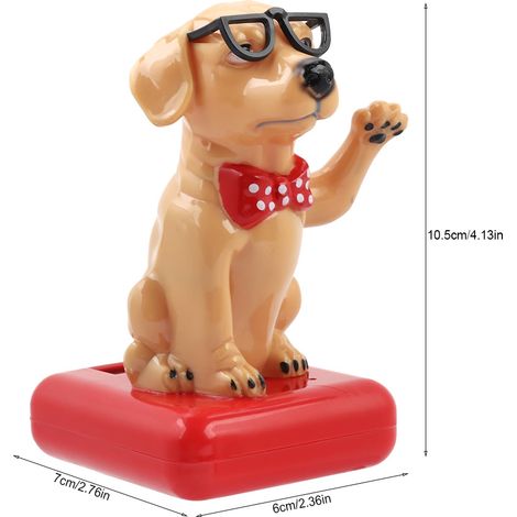 Autodekoration – Solarbetriebenes Spielzeug mit animiertem Hund – Niedliche Innenraumdekoration – Nr. 1 Propylen – 10,5 cm (1/5)