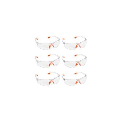 Lunettes de Sécurité Transparentes, Lot de 6, Confort Antidérapant pour Travail, Jardin, Industrie, Labos et Chimie. (1/5)