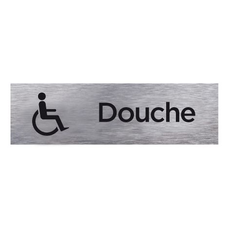 Pictogramme DOUCHE HANDICAPE (Q0100).- Plaque aluminium brossé -