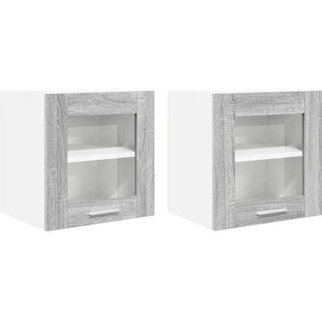Mueble colgante con puerta 2 pcs Gris Sonoma 40 x 31 x 40 cm vidaXL