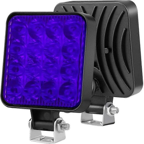 Barre LED 48 W, 16 LED, projecteur de travail ultra-lumineux pour camion, tracteur et tout-terrain, 12 V/24 V, feux de brouillard bleus. (1/5)
