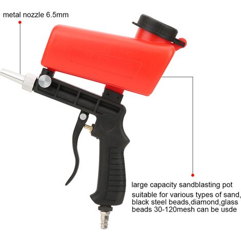 Mini pistolet de sablage pneumatique à gravité portable avec entrée d'air de 6,35 mm (1/4 po) (1/5)