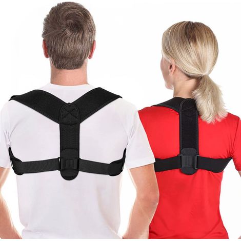 1 Correcteur de posture, soutien dorsal ajustable, épaules, nylon, bureau sport (1/5)