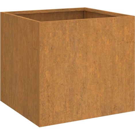 Jardinière, Pot de Fleurs d'extérieur, Gris 42x40x39 cm Acier corten OIB1506E (1/5)