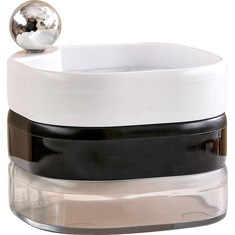 Boîte à bijoux rotative multicouche en plastique anti-oxydation, étui à bijoux délicat pour bracelets et boucles d'oreilles, format voyage, blanc, noir et transparent