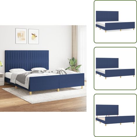 Testiera per letto - vidaXL Giroletto senza Materasso Blu 180x200 cm in Tessuto -