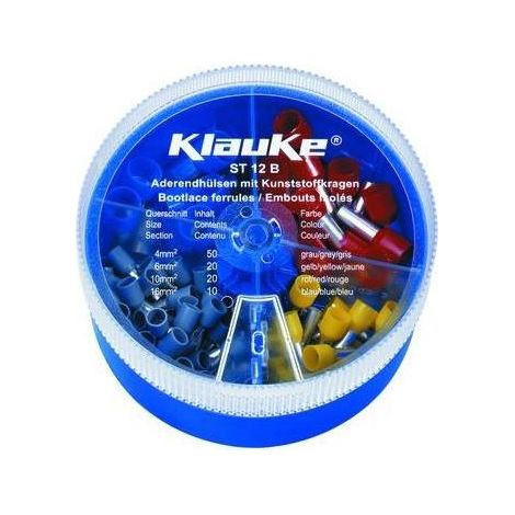 Klauke ST12B Aderendhülsen-Sortiment 4 mm², 6 mm², 10 mm², 16 mm² Teilisoliert Grau, Gelb, Rot, Blau (1/5)
