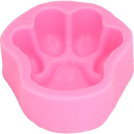 Wiederverwendbare, flexible Silikonform, rosa Katzen- und Hundepfotenabdruck, zum Selberbacken und Dekorieren von Kuchen. (1/5)