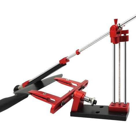 Affûteur de Couteaux Professionnel à Angle Fixe - Base en Alliage d'Aluminium avec Double Pince et 6 Pierres à Aiguiser pour un Affûtage de Précision 360° (1/5)