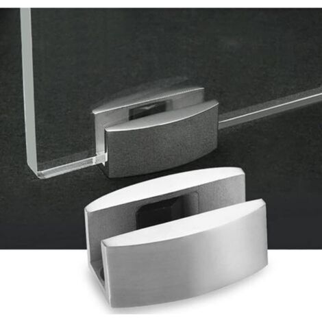 Sollbry – Pince de charnière de pivot pour porte en verre coulissante – Acier inoxydable – Épaisseur de verre 8-14 mm – Fixation murale pour salle de bains