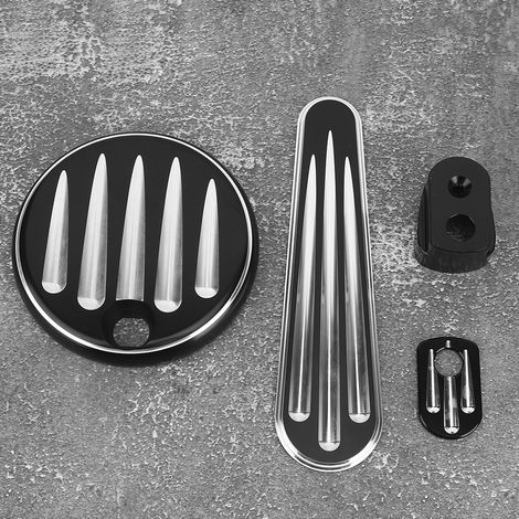 Kit de trappe à carburant, insert de tableau de bord et bouchon de contacteur d'allumage style rayé, compatible avec FLHX / FLHT / FLTR / FLHTCUTG (1/5)