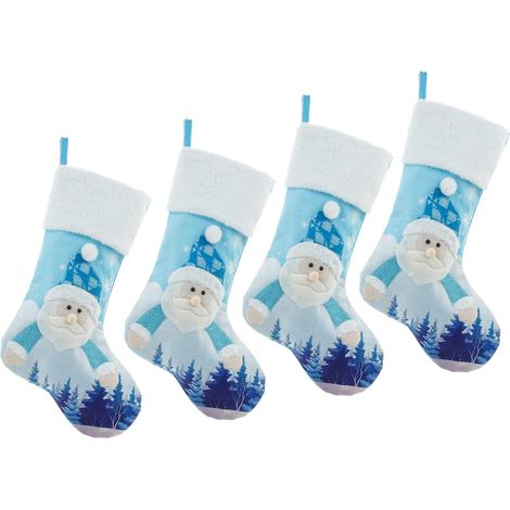 Calcetines Navidad - 4 Unidades - 45 cm - Con Luces LED - Para Niños y Adultos - Decoración Navideña (1/5)