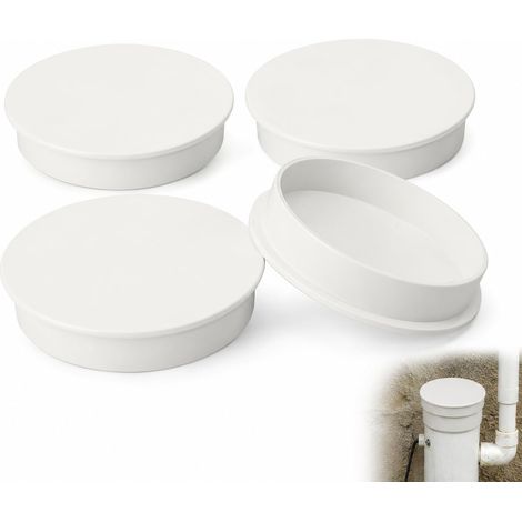 4 Couvercles pour Tuyau de Ventilation 110mm avec Clapet à Ressort, Bouchon PVC pour Tuyau d'Évacuation, Protection contre les Odeurs et les Nuisibles, Résistant aux UV, Installation Facile (1/5)