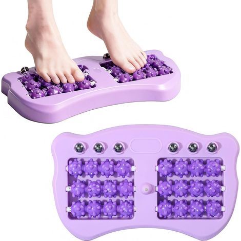 Rouleau Massage Pied Violet Appareil Masseur Pieds Portable Double Rouleau de Massage Plantaire (1/5)