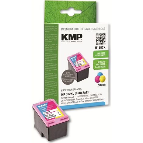 KMP Printtechnik AG KMP Patrone HP F6U67AE NR.302XL color 350 S. H168CX refilled (1746,4030)